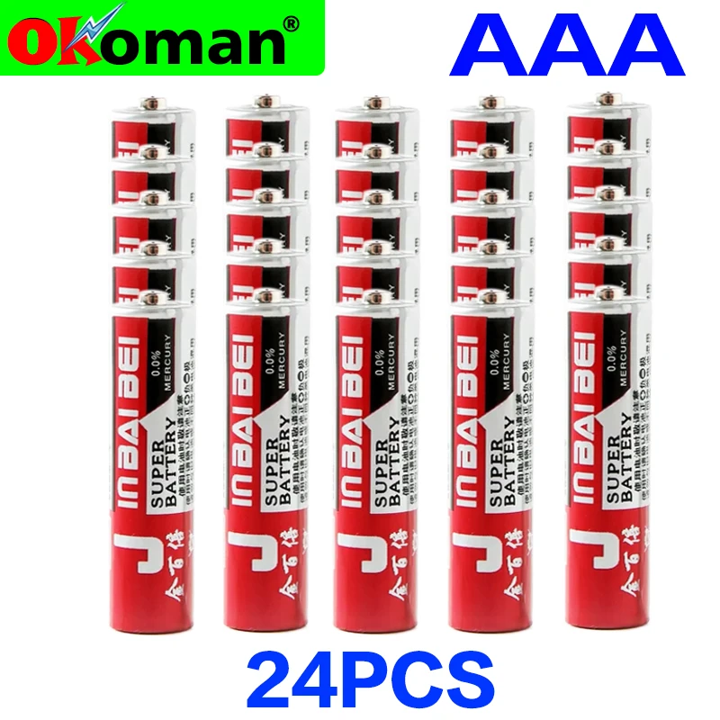 

24PCS 1.5V AAA Battery 3A Carbon Dry Batteries Safe Strong Explosion-proof 1.5 Volt AAA Battery UM4 Bateria No Mercury