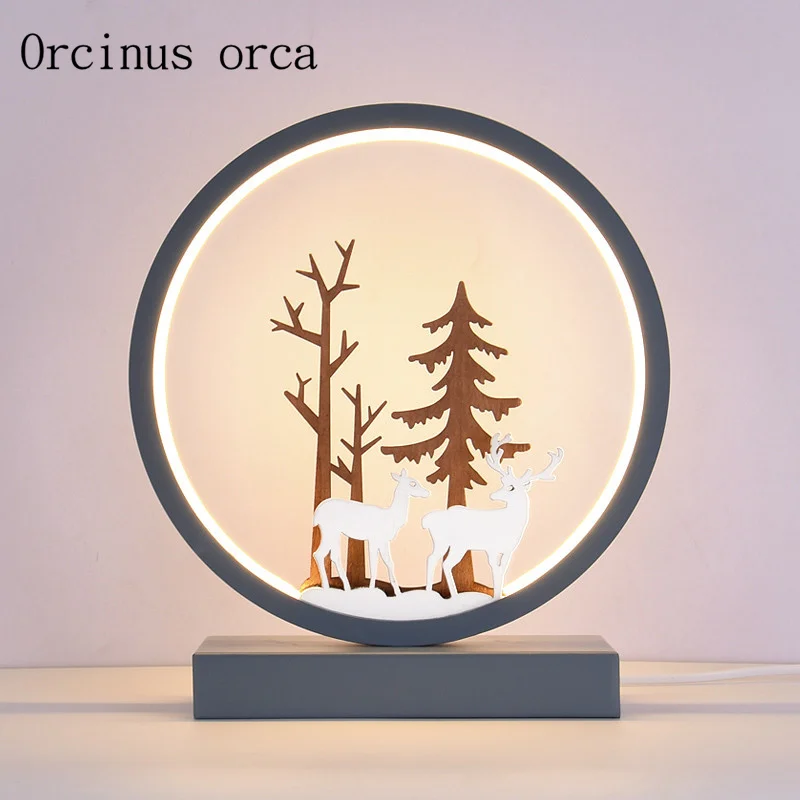 

Nordic modern light adjustable light elk table lamp bedroom bedside lamp creative personality warm desktop decorative lamp