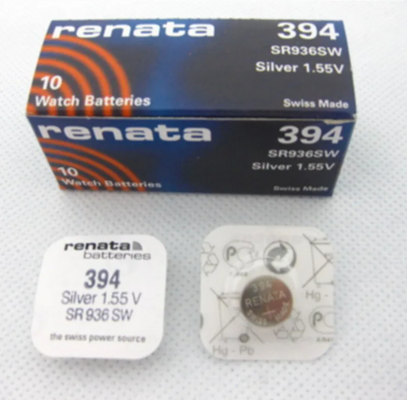 

5pcs/lot RETAIL Brand New Renata LONG LASTING 394 SR936SW LR936 LR45 AG9 Watch Battery Button Coin Cell Swiss Made 100% Original
