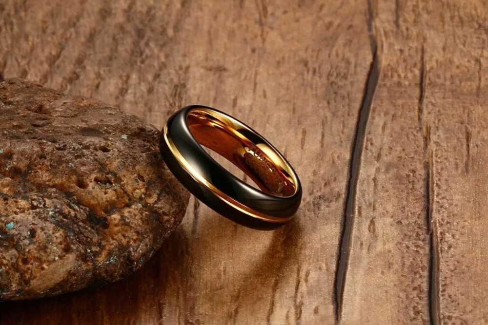 vnox fino anel dos homens mm preto carboneto de tungstênio anéis para homens festa de casamento jóias