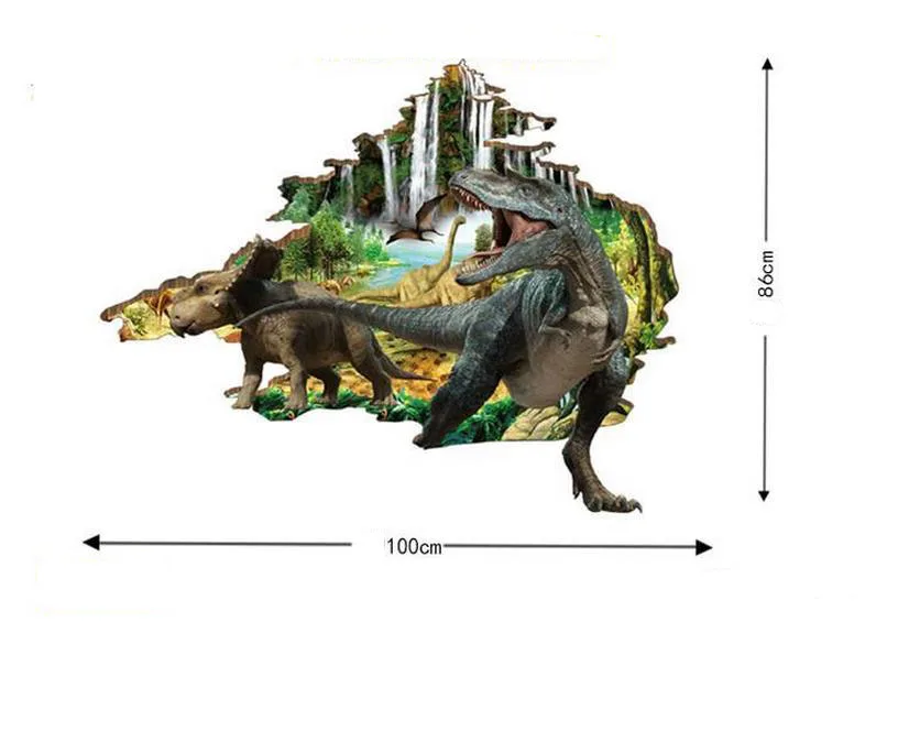 3D трехмерные обои наклейка торговля креативная детская комната декоративная настенная наклейка спальня мальчик обои с динозаврами