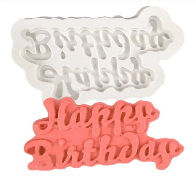 Happy Birthday DIY Silicone Cake Mold Fondant Decoration Mold Cake