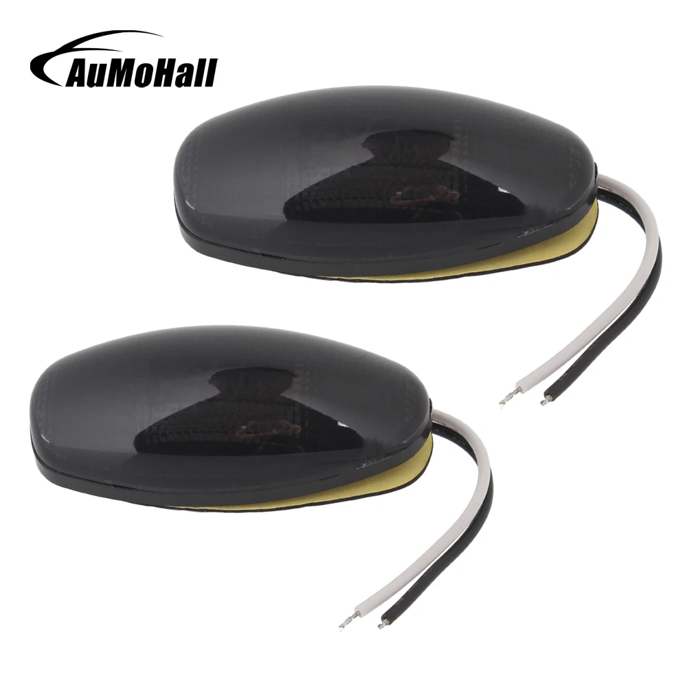 

AuMoHall 1 pair LED Car Side Marker Light 12V Clearance Lights for Truck Trailer Red Yellow Plastic