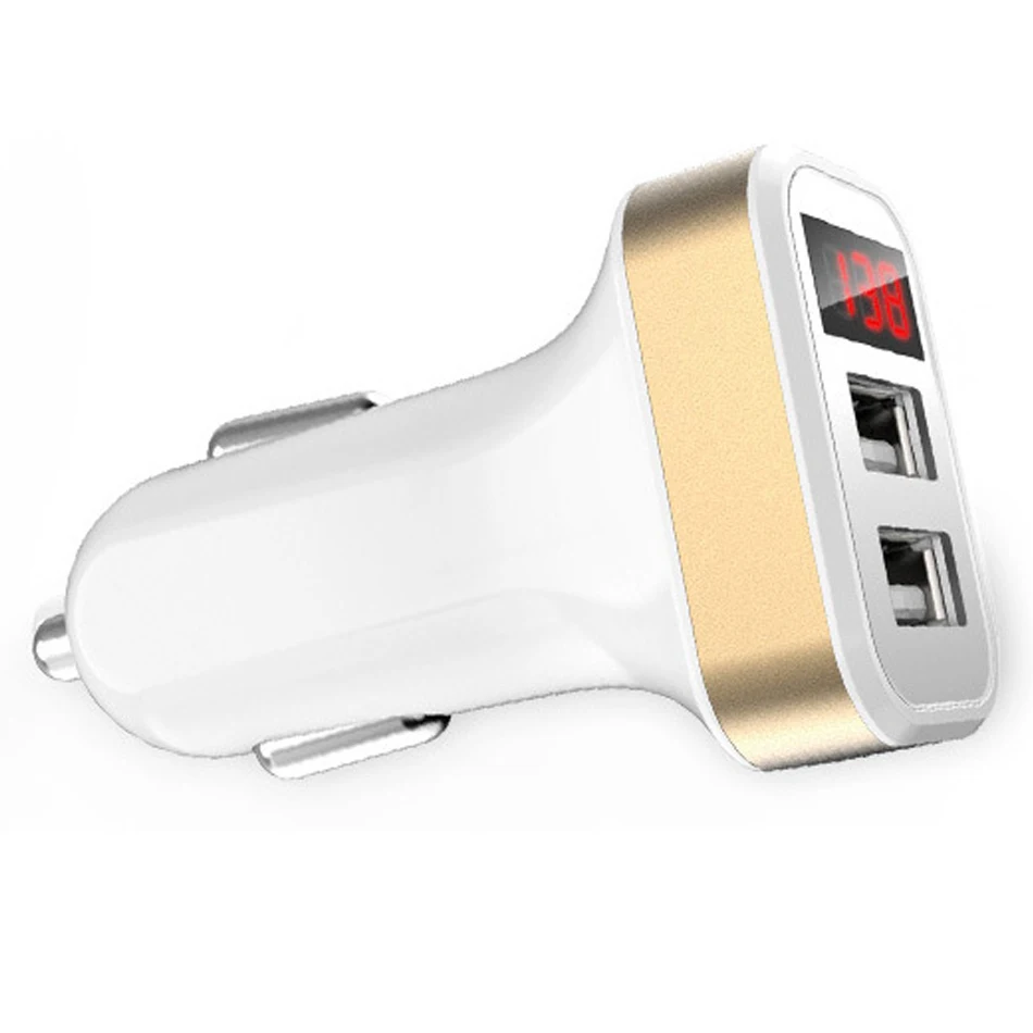 Car Charger Digital Display 2.1A Dual Port USB Charger Adapter for iPhone Samsung Xiaomi Huawei P20 lite USB Phone Charging10