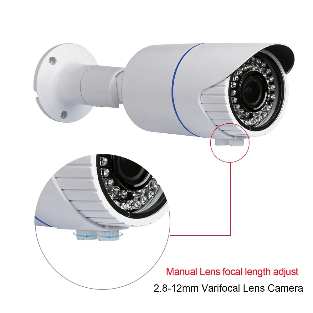 5.0 Megapixel AHD Varifocal CCTV Camera Outdoor SONY 326 High Resolution 2.8-12mm IR Cut White Watrproof Home Security Camera 2