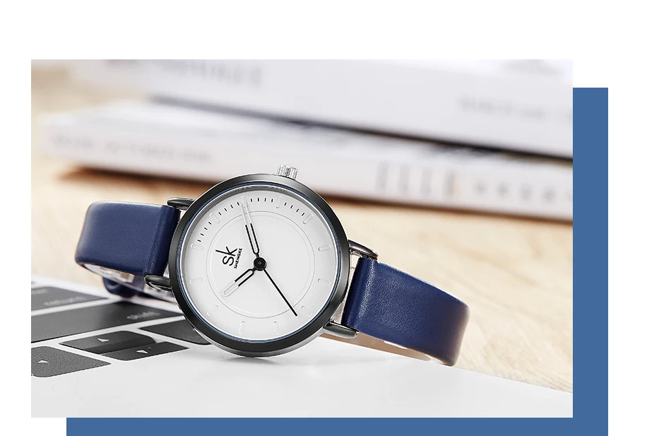 Shengke парные часы набор новые модные женские мужские синие кожаные часы SK роскошные женские мужские любитель кварцевых часов подарки# K8041