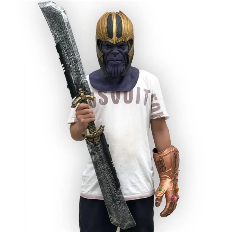 

1:1 Thanos Double-edged Sword 110cm Cosplay Weapons Movie Role Playing Figure Model Thor Thunder Hammer Figure Model PU Toy