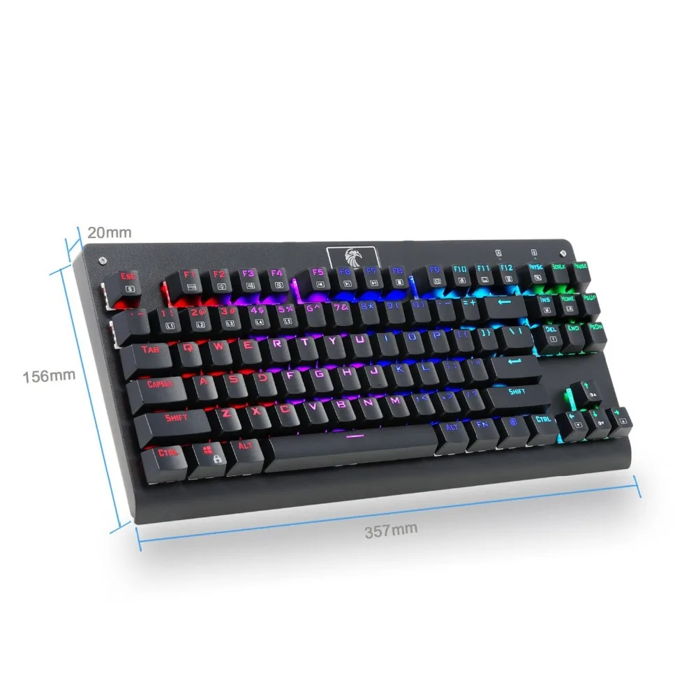 Механическая игровая клавиатура с RGB подсветкой TKL 87 клавиш тактильная для
