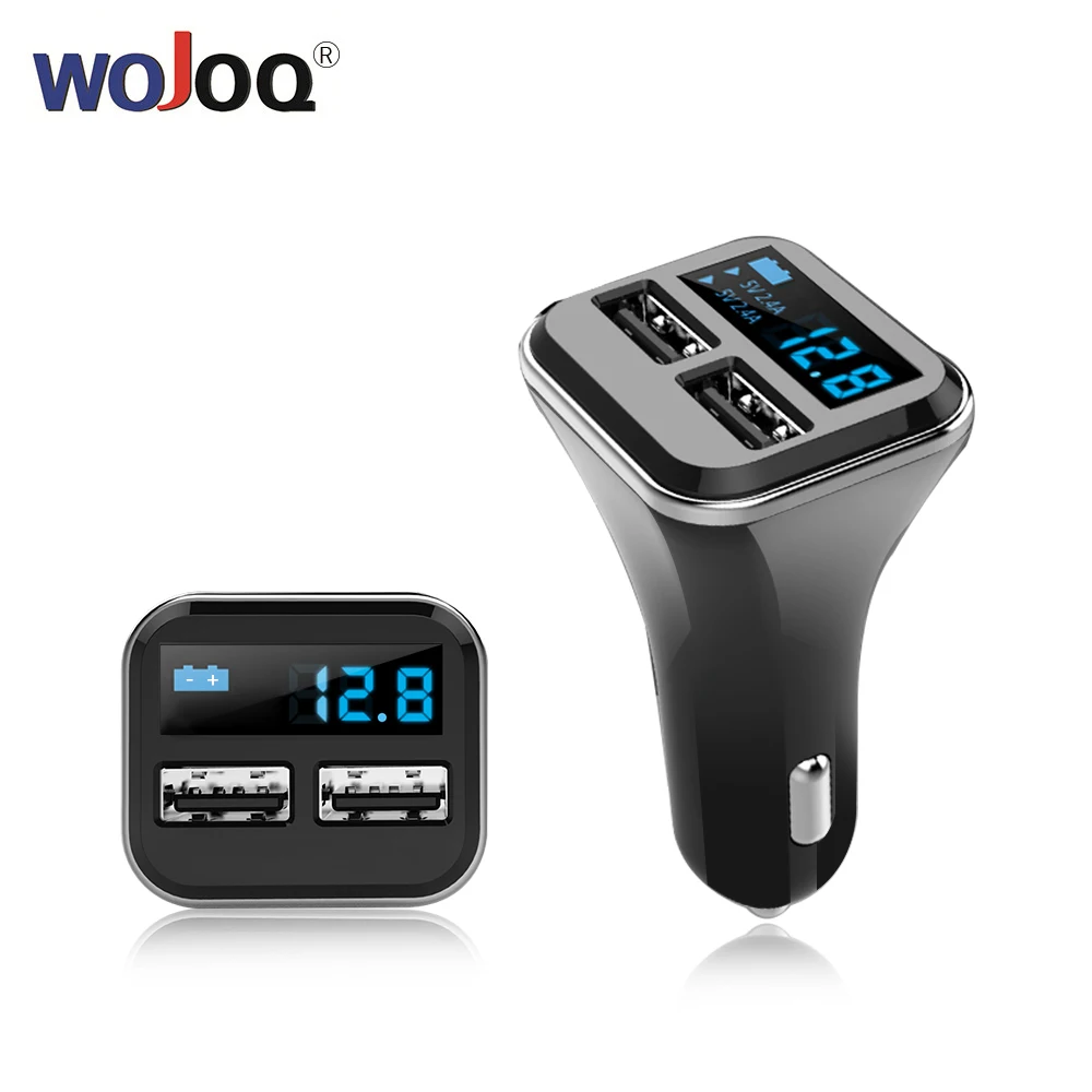 WOJOQ المزدوج USB شاحن سيارة مع شاشة Led الذكية الهاتف المحمول سيارة-مهايئ شاحن الهاتف شاحن 4.8A ل أبل لالروبوت الخ WOJOQ المزدوج USB شاحن سيارة مع شاشة Led الذكية الهاتف المحمول سيارة-مهايئ شاحن الهاتف شاحن 4.8A ل أبل لالروبوت الخ