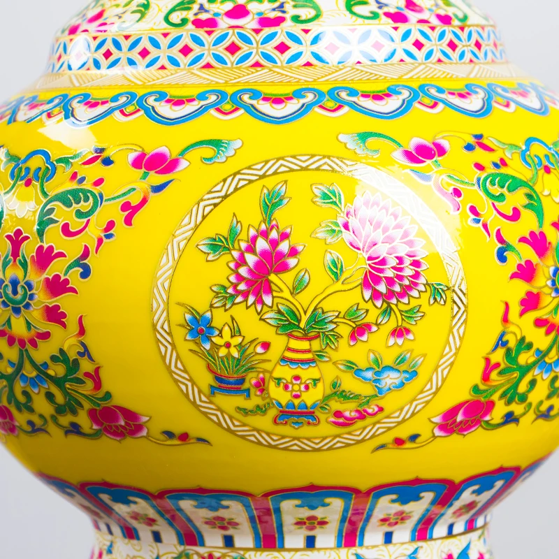 Старинная эмалированная китайская керамическая Цветочная ваза Jingdezhen фарфоровые
