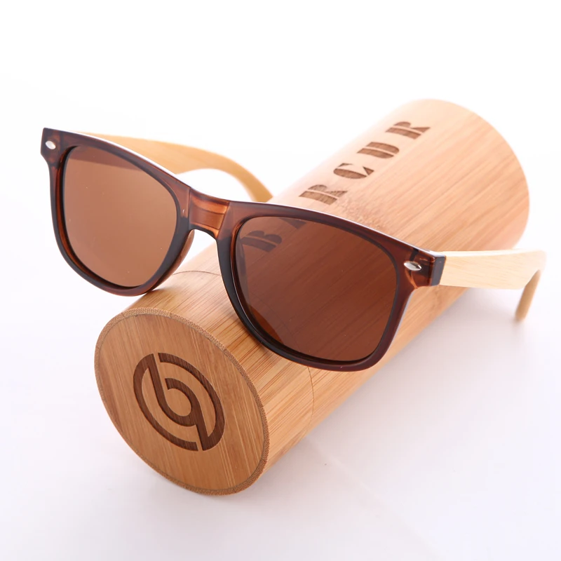 BARCUR Bamboo Polarized Sunglasses Fashion Wood Frame Sunglasses