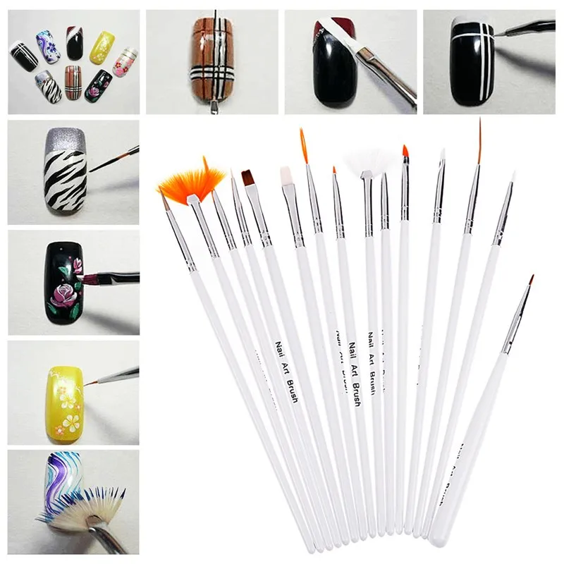 

15pcs/set Nail Art Color Drawing Dotting Brushes for Manicure Tools Nail Design Pen Finger Decoration Professional Painting Pen