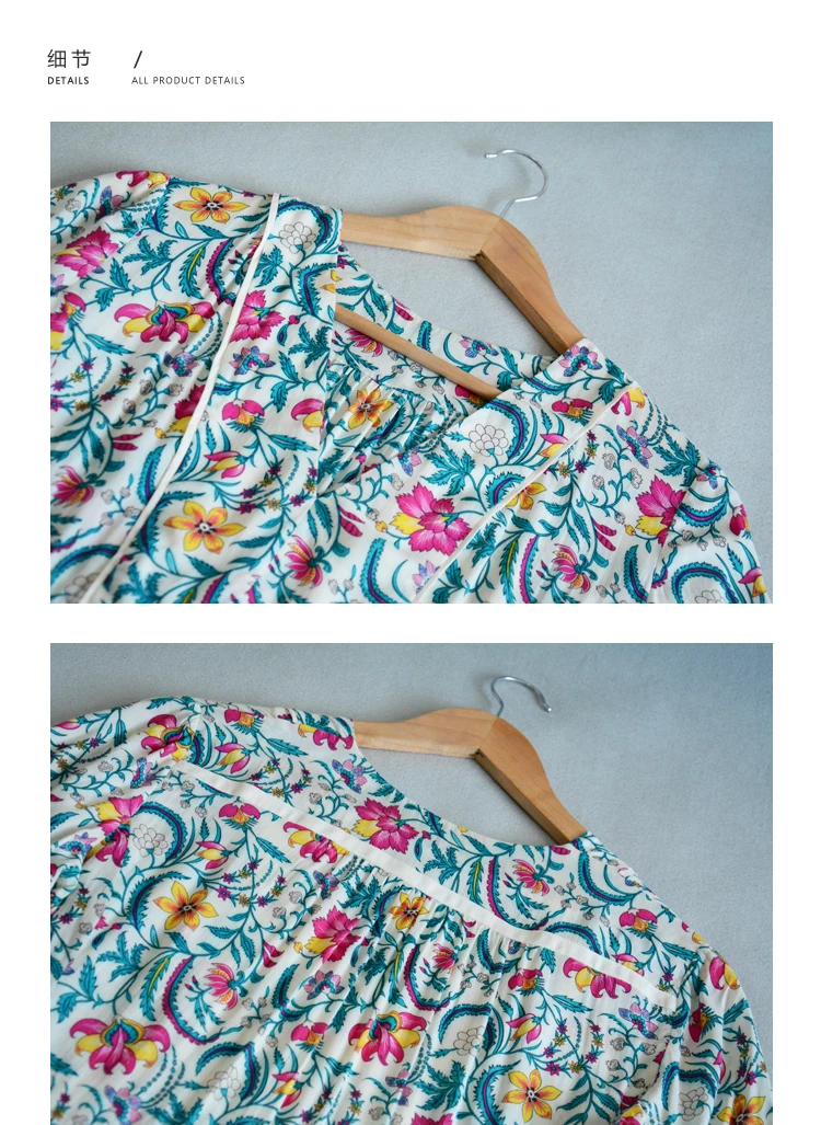 Свободное женское платье с принтом, три четверти, вискоза, весна и осень, новинка, французский стиль