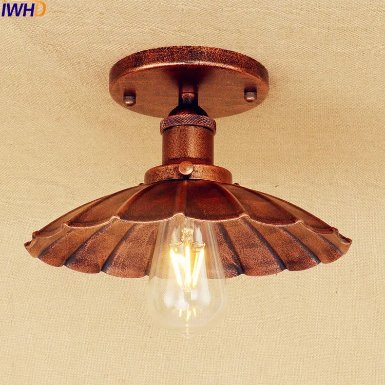 

IWHD Ameican Retro Edison LED Ceiling Lamp Living Room Flush Mount Industrial Ceiling Light Lamparas De Techo Home Lighting