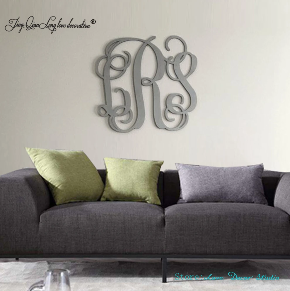 Personalized Monogram 20&quot; Wall Hanging Wooden Initials Custom Painted Letters Hanging Wall Decor ...