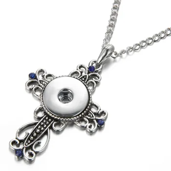 

10pcs New Ginger 18mm cross Snap Pendant Necklace lanyard Snap Necklace for women Fit 18mm Fit 18mm Snap Buttons