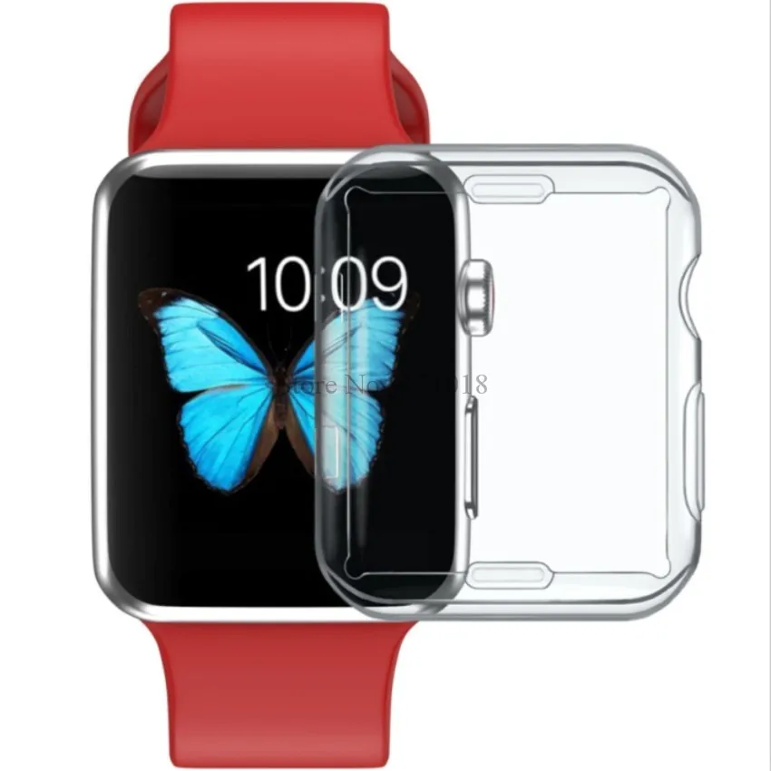 Watch accessories for Apple Watch Case Series 3 2 1 Soft Slim Electroplate Soft TPU Screen Protector Cover 38mm 42mm