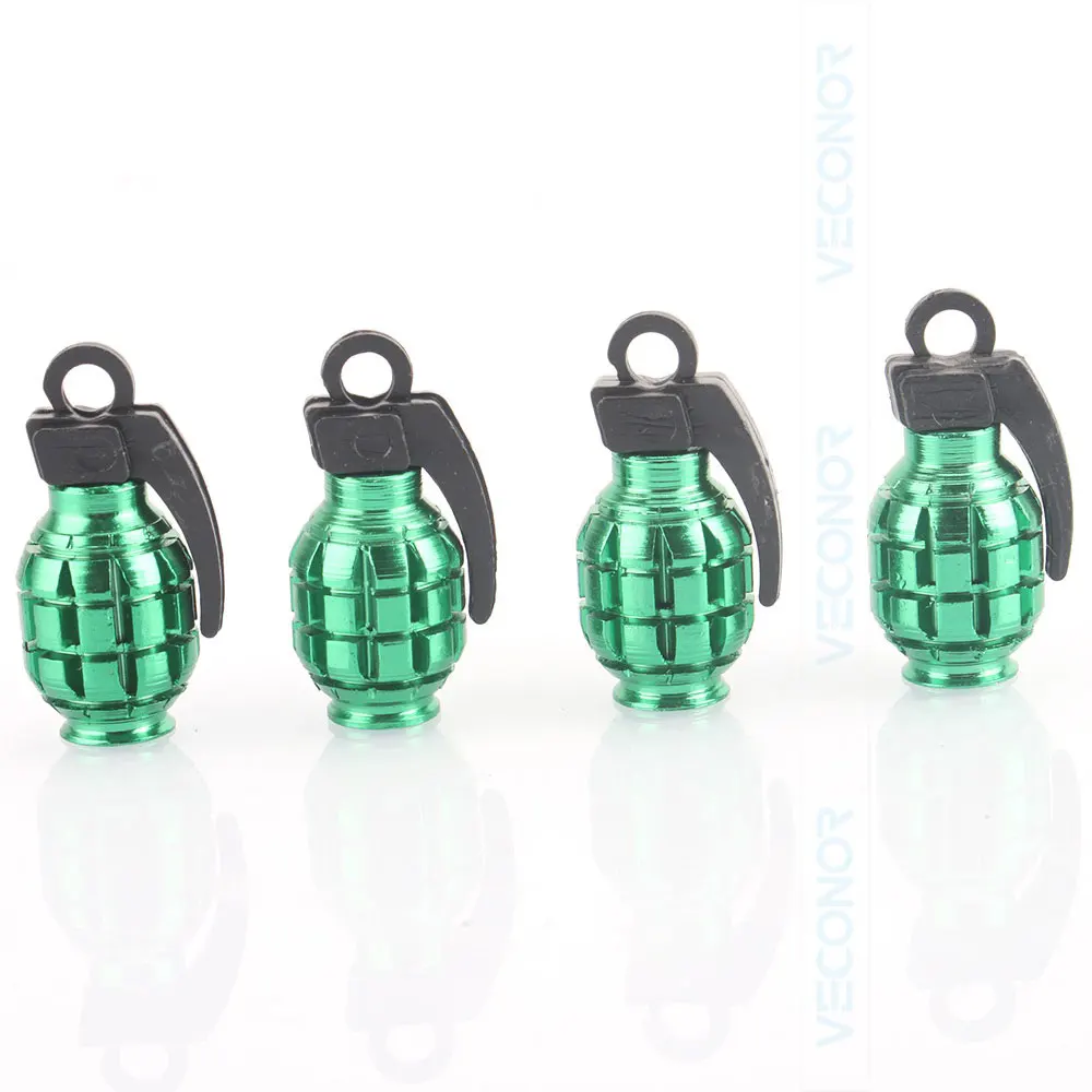 4 шт. колпачки для клапанов шины для автомобилей гранатообразные автомобильные шины колпачки украшения клапанов шин muiti-цвета клапанные крышки - Цвет: Green