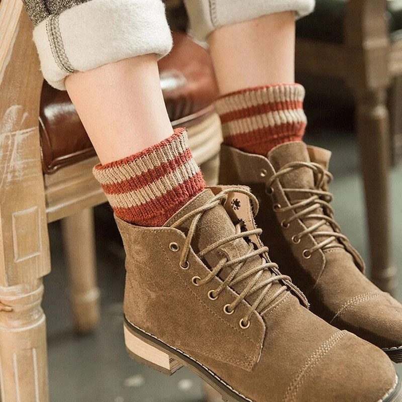 5 Pairs/LOT Autumn Winter Women's Socks Fashion Warm Thick Wool Striped Sokken Mixture ANGORA Cashmere Casual Dress Hosiery 5 Pairs/LOT Autumn Winter Women's Socks Fashion Warm Thick Wool Striped Sokken Mixture ANGORA Cashmere Casual Dress Hosiery