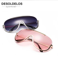 Женские крупные солнцезащитные очки большой бренд винтажные очки золотые прозрачные линза в металлической оправе Солнцезащитные очки Щит очки мужские oculos UV400