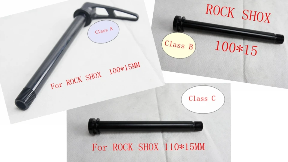 2017 Black Color MTB bike alloy fork axle fat bike thru quick release  for   ROCK SHOX  axle 100*15mm or 110*15MM