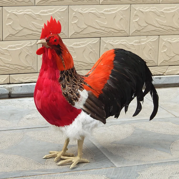 

simulation chicken model 40x44cm cock toy,polyethylene resin handicraft, home decoration gift a1843