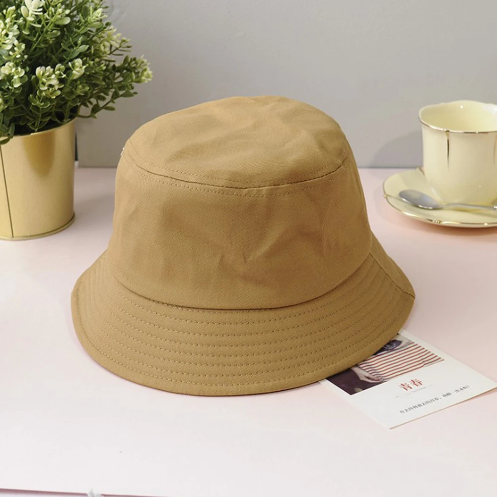 Унисекс летняя складная шляпа-ведро, летняя мода, одноцветная Регулируемая шляпа, Уличная Повседневная Солнцезащитная хлопковая шляпа, желтая шляпа для рыбалки