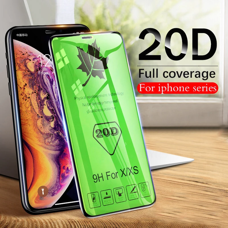 20D закругленные края полное покрытие Защитное стекло для iPhone 7 8 6 6S Plus закаленное