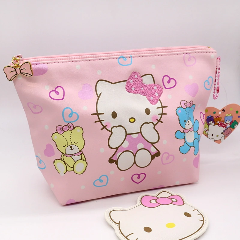 Fashion cosmetic bag High quality PU hello kitty makeup pouch