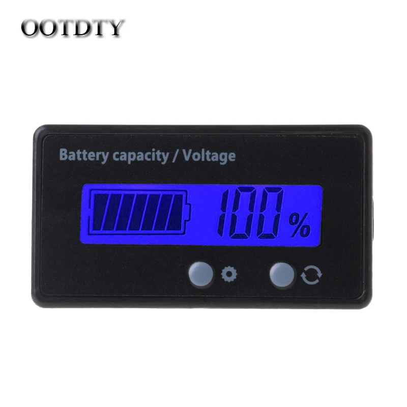 OOTDTY 8-70V Blue LCD Acid Lead Lithium Battery Capacity Indicator Voltmeter Gauge 2in1 DORP SHIPPING | Инструменты