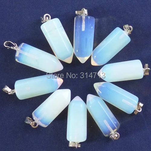 

(Min.order 10$ mix)10Pcs Beautiful Opal Opalite Pendulum Pendant Bead 24x9mm X652