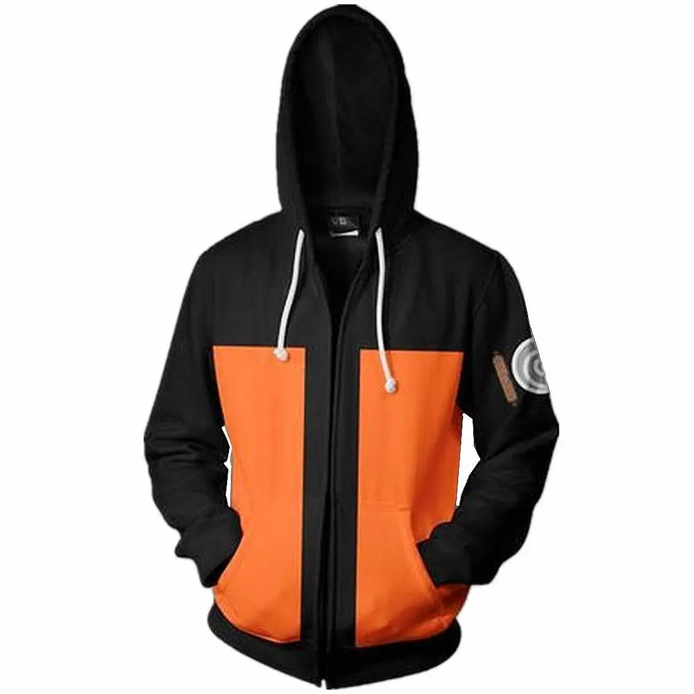  New Arrival Men's Zip Up Hoodies Anime Naruto Sweatshirts Cosplay Sasuke Print 3D Hooded Male Zippe