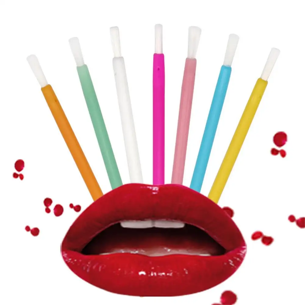 50pcs Disposable Lip Brush Super Soft Lip Gloss Eyeliner Brush Makeup
