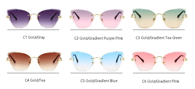 Зеленый чай кошачий глаз солнцезащитные очки для женщин горячие новые тренды итальянский бренд женские оттенки дизайнерские роскошные солнцезащитные очки без оправы UV400