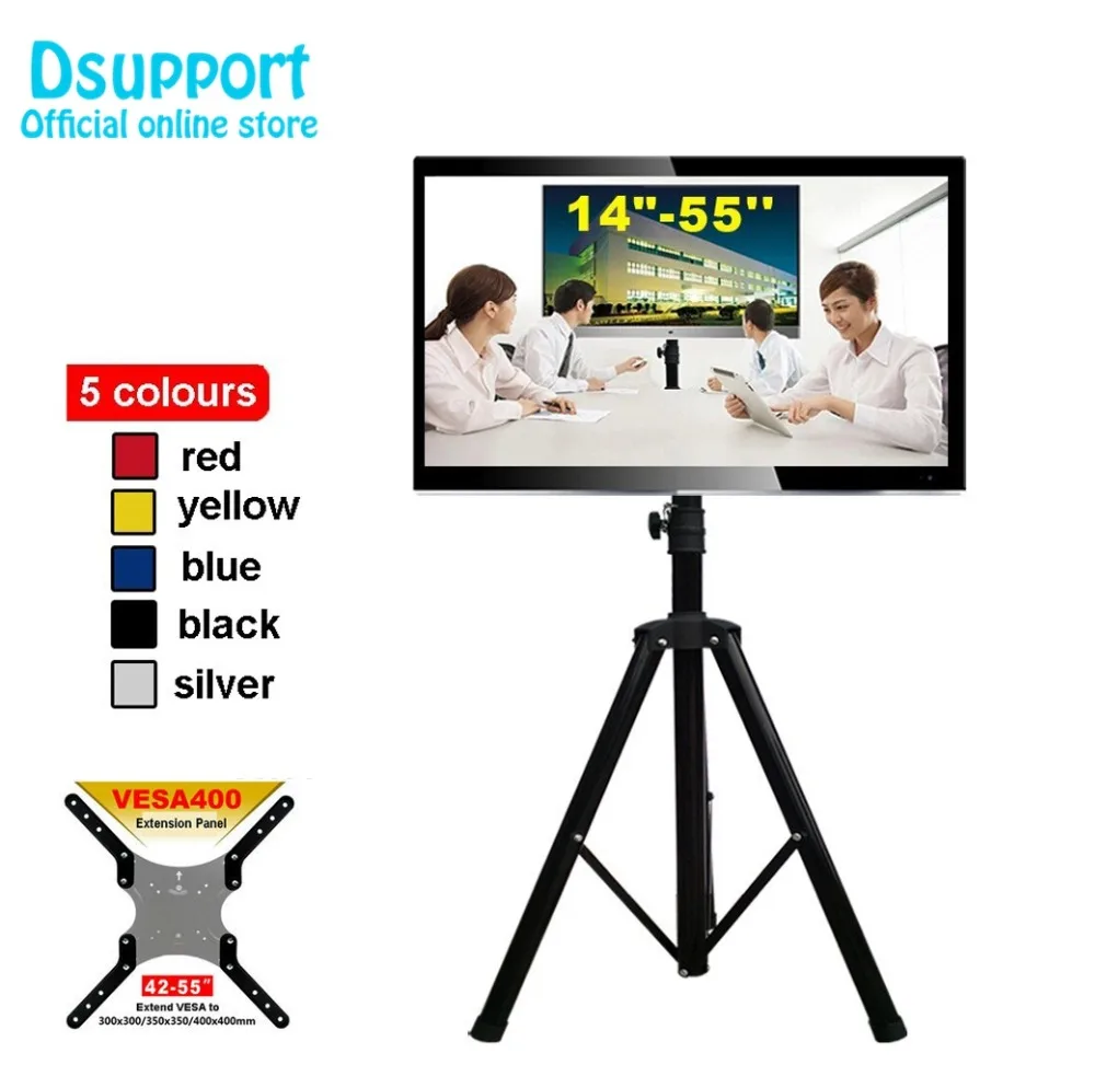 

(4 pieces) 14-55" Movable Folding LCD TV Floor Stand TV Mount Cart Display Rack TRKX22A Full Motion TV Tripod Loading 50kgs