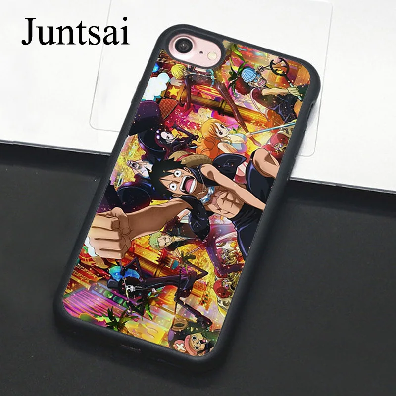 

Juntsai ONE PIECE MONKEY LUFFY For iPhone 6 6s Plus Case Phone Cover Soft TPU Back Cases For iPhone X 6S 7 8 Plus 5 5s SE Coque