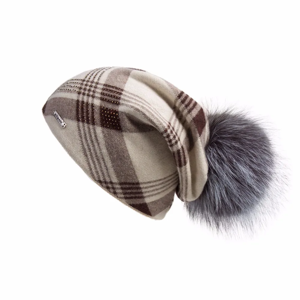 tartan bobble hat