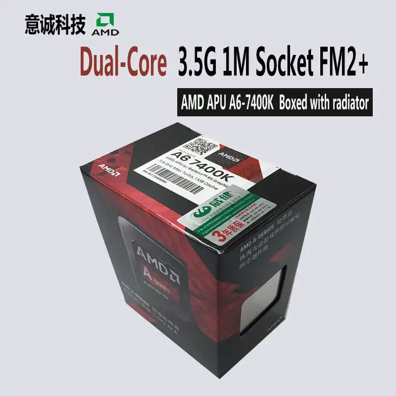 Amd Apu A6 7400k Cpu プロセッサラジエーターコアソケット Fm2 で箱入り 3 5 Ghz の 1 メガバイト 65 ワットキャッシュ Radeon R5 デスクトップ新 Cpu Processor Amd Apuapu Amd Aliexpress