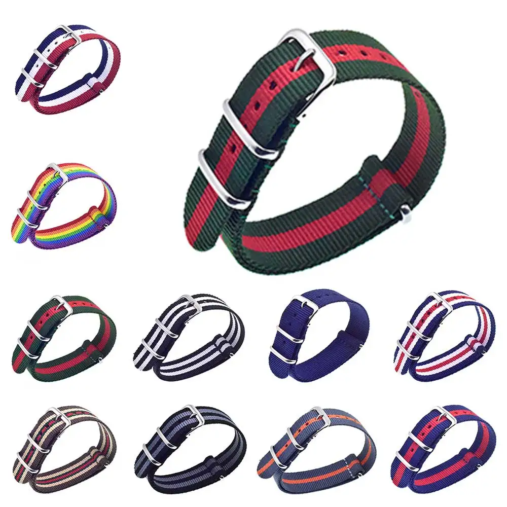 

1pcs Hot Sale Nato Strap 18mm 20mm 22mm Nylon Watch Band Waterproof Watch Strap On For Hours men Ms watchbands wristwatch
