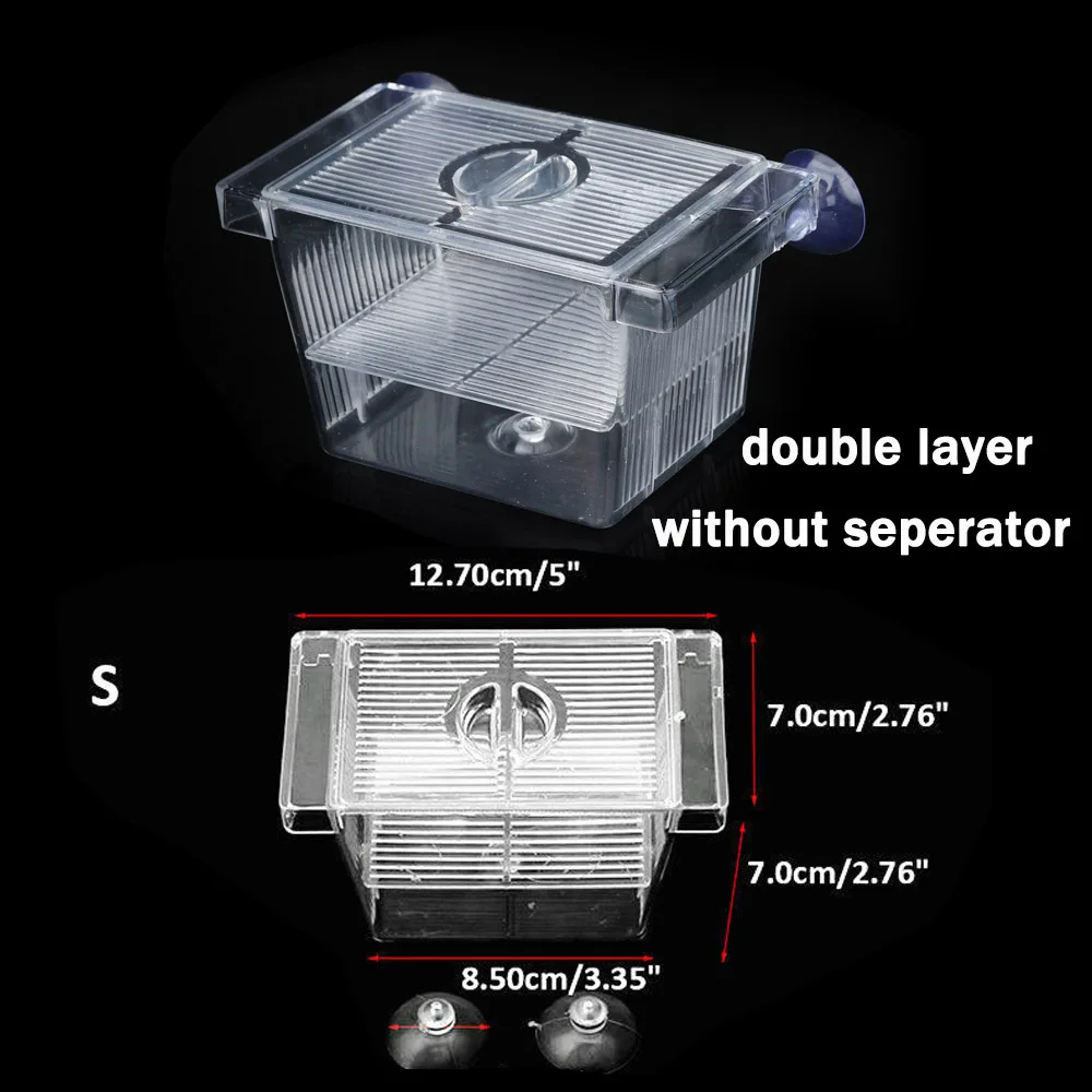 Аквариум двухслойный инкубатор прозрачный разведение ловушка коробка инкубатория Гуппи Бетта аквариум аксессуары поставки - Цвет: small