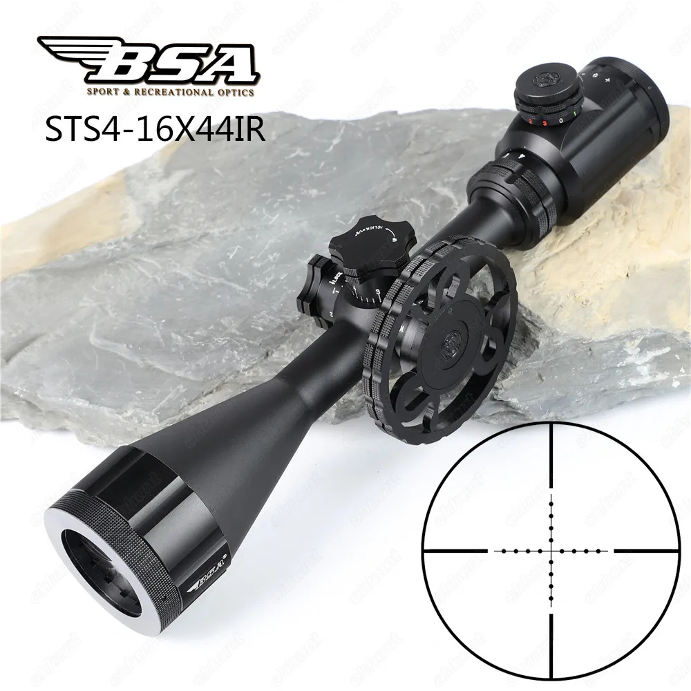 BSA Stealth Tactical STS 4 16X44 IR Hunting Optics Riflescopes Side
