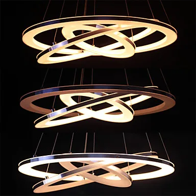 Modern Pendant Lights LED 3 Rings Pendant Lamp for Living Room / Bedroom / Dining Room / Study Room/Office Acrylic