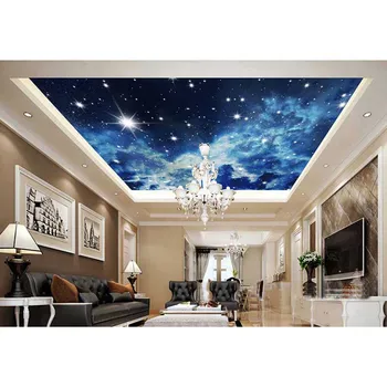 

High quality 22d Blue Sky Modern Luxury Home Decoration Living Room Bedroom Wallpaper KTV Wallpaper Glue Papel Pintado