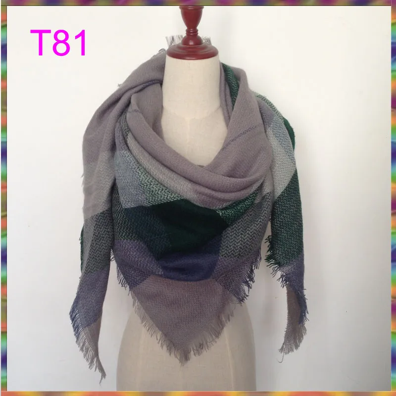 Горячая Распродажа модный дизайн треугольный шарф в клетку модная теплая зимняя шаль для женщин брендовые шарфы пашмины шаль - Цвет: as photo