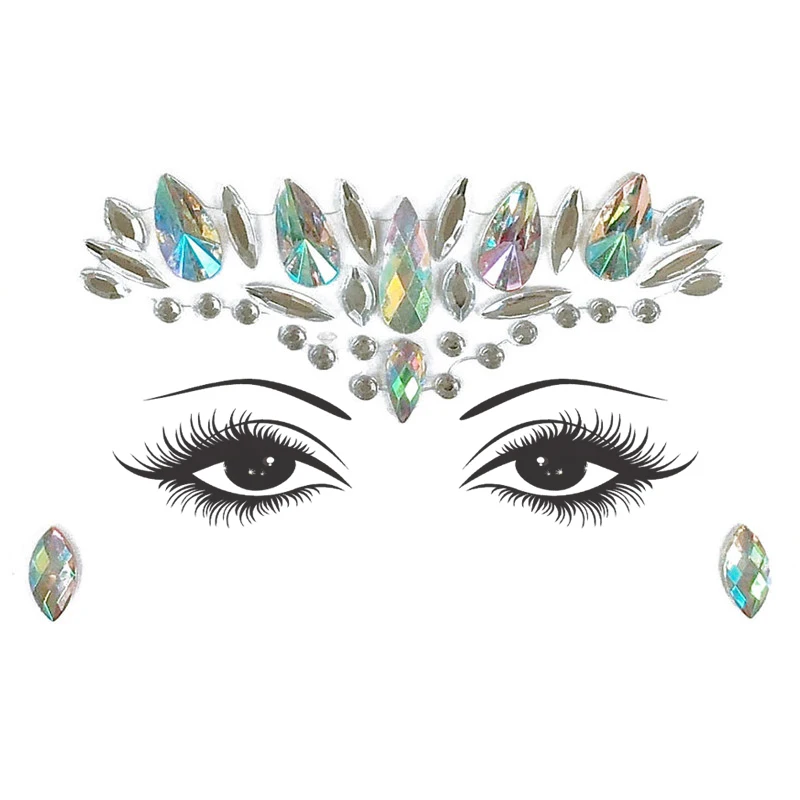 Модные временные клейкие украшения для лица, женские праздничные вечерние украшения для глаз, драгоценные камни, стразы, стикер для макияжа - Окраска металла: 11