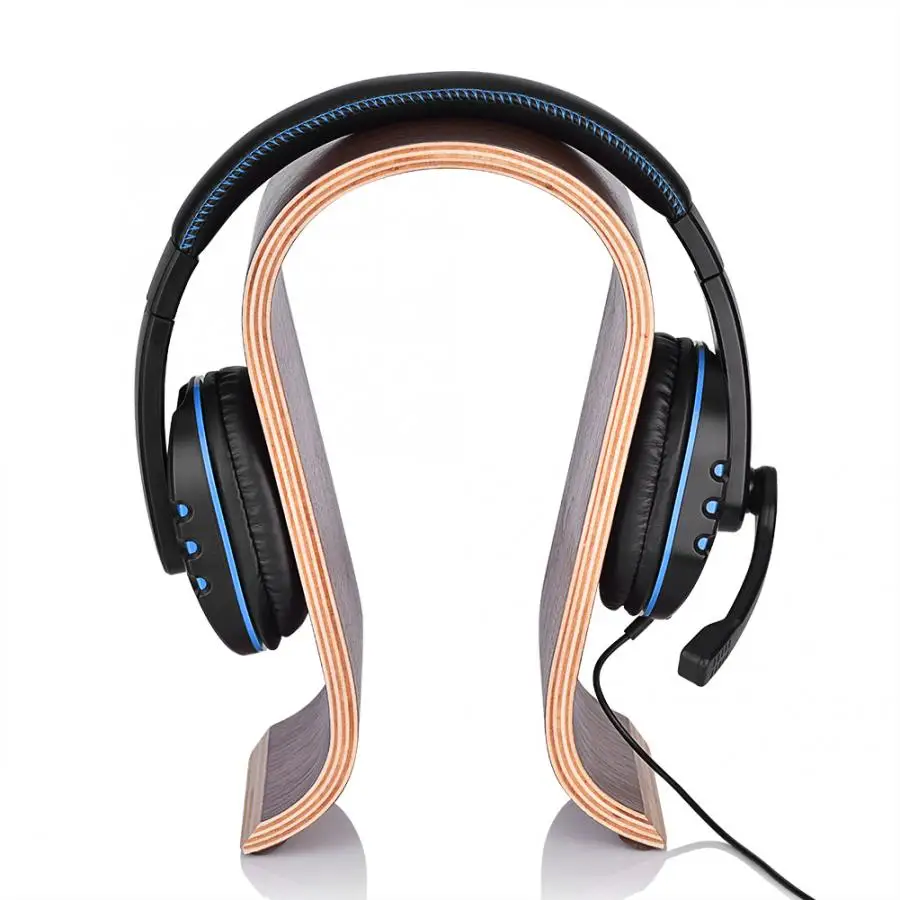 Wood Headphones Stand Holder Earphones Holder U Shape Hanger Wooden Headset Desk Display Shelf Rack Stand Holder