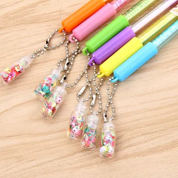 

36pcs/lot Creative Cute Color Drift Bottle Can Wipe 0.5mm Black Gel Pen Office Supplies Children Gifts