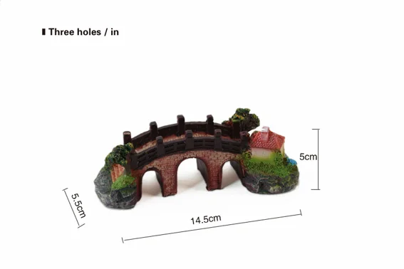 SUNSUN Коллекционные вещи смолы технологии Аквариум Декоративные мосты Моделирование смолы мост отверстие в форме мост аквариум украшения - Цвет: Three holes     in