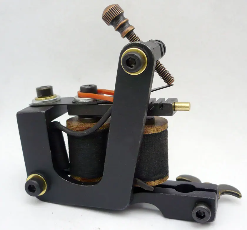 

5Pcs/lot Professional Handmade Tattoo Machine 10 Wrap Coils Iron Cast Frame Custom Tattoo Gun For Liner Shader HTM-6280