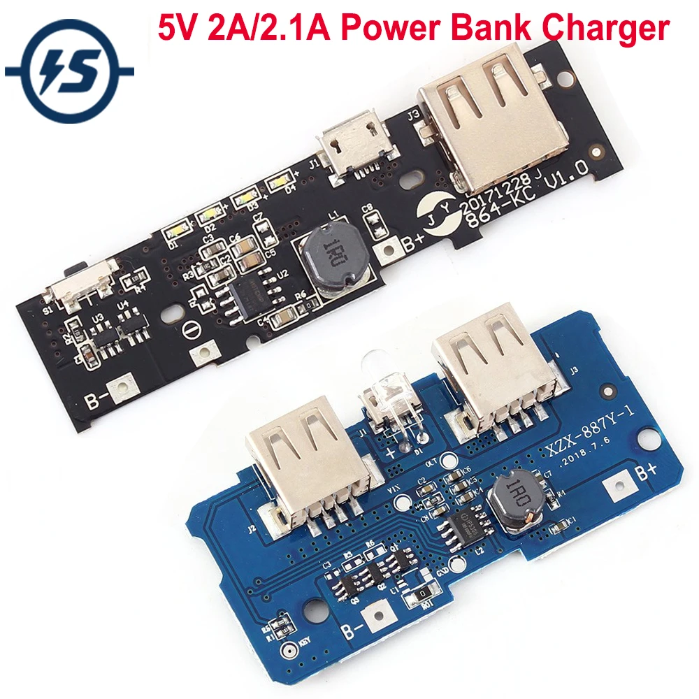 

5V 2A 2.1A Power Bank Charger Module Charging Circuit Board Step Up Boost Power Supply Module USB Output 1A Input